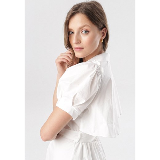 Biała Sukienka Calomis L promocyjna cena Born2be Odzież