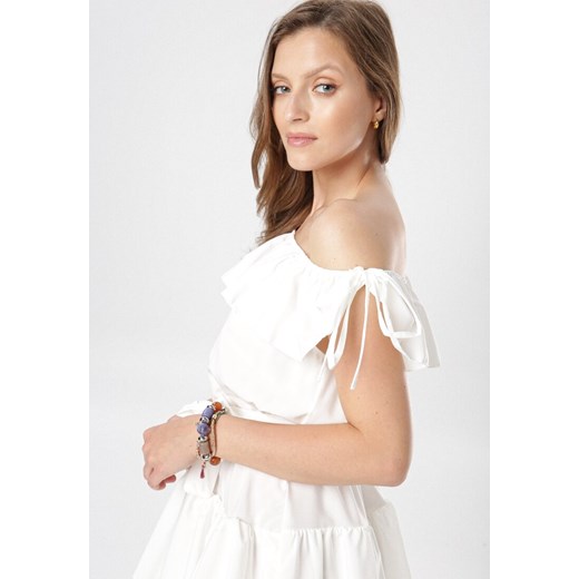 Biała Sukienka Neritina S/M Born2be Odzież okazyjna cena