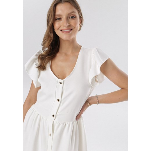 Biała Sukienka Aethea S/M okazyjna cena Born2be Odzież