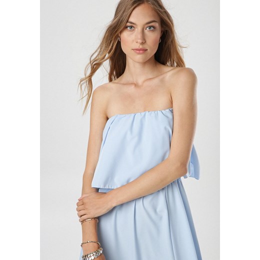 Jasnoniebieska Sukienka Callalila S/M promocyjna cena Born2be Odzież