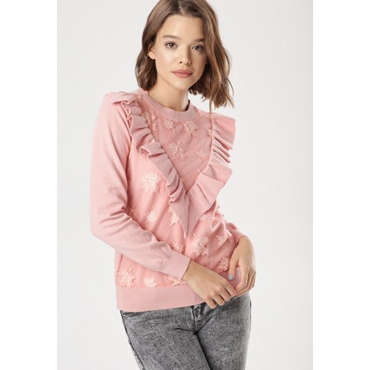 Różowy Sweter Lagurenna S/M promocja Born2be Odzież