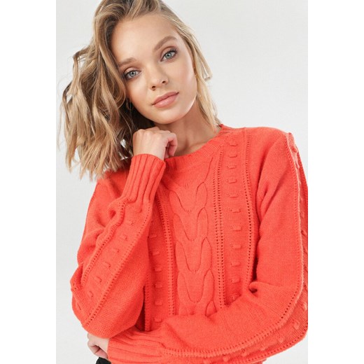 Pomarańczowy Sweter Cremia M/L okazja Born2be Odzież