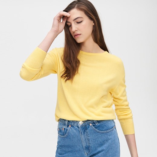Cropp - Gładki sweter - Żółty Cropp XS Cropp wyprzedaż