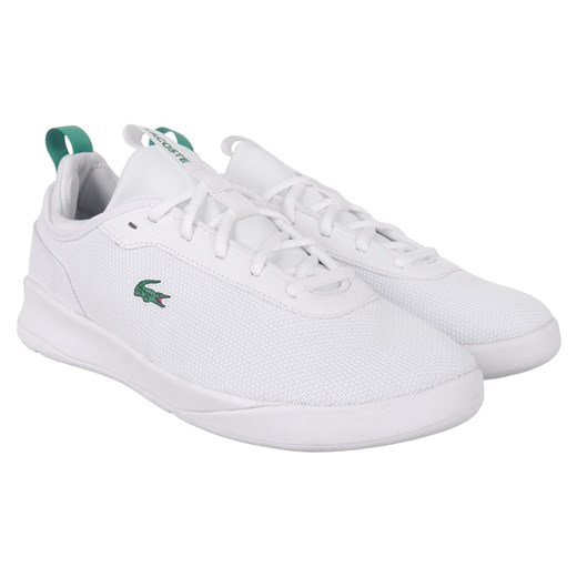 Buty sportowe damskie białe Lacoste sneakersy sznurowane płaskie wiosenne skórzane 