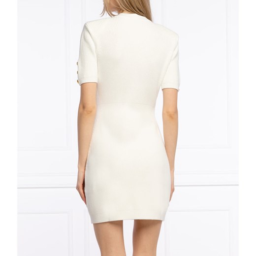 Elisabetta Franchi sukienka mini biała z krótkimi rękawami 