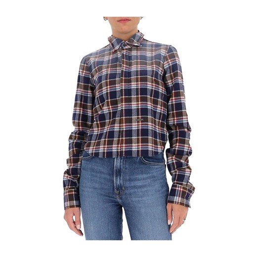 Faded-effect flannel shirt Dsquared2 42 IT showroom.pl