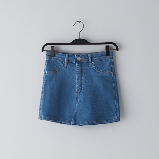 Cropp - Jeansowe szorty high waist - Niebieski Cropp 36 promocja Cropp