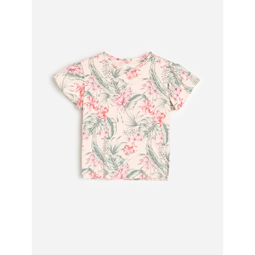 Reserved - Bawełniany t-shirt z kolorowym nadrukiem - Różowy Reserved 158 Reserved