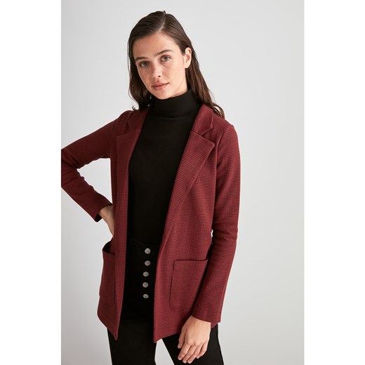 Trendyol Knitted Jacket with Burgundy Cascade Pattern Trendyol M Factcool