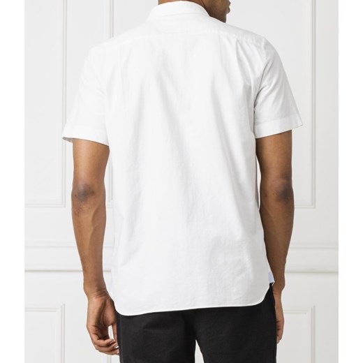 Koszula męska Lacoste biała z lnu na wiosnę z krótkim rękawem 