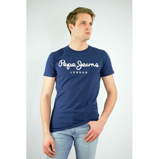 T-SHIRT KOSZULKA MĘSKA C PEPE JEANS GRANATOWA STRETCH Pepe Jeans S Royal Shop