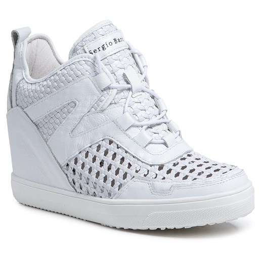 Buty sportowe damskie Sergio Bardi sneakersy białe z tworzywa sztucznego na platformie 