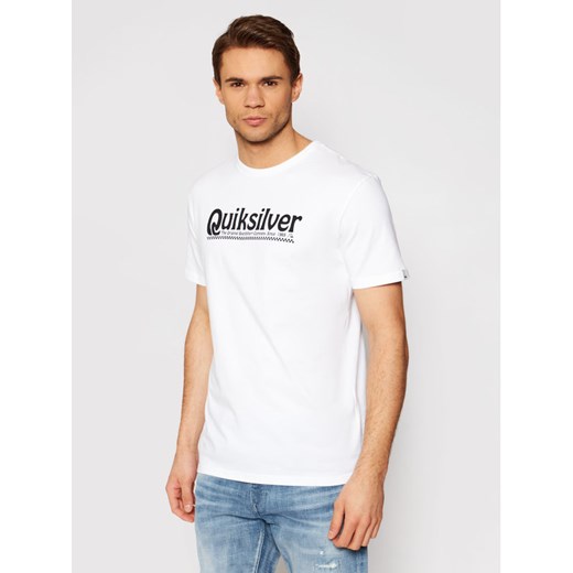T-shirt męski Quiksilver z napisami z krótkim rękawem 