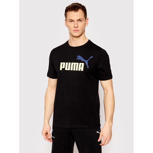 T-shirt męski Puma na wiosnę czarny z krótkim rękawem 