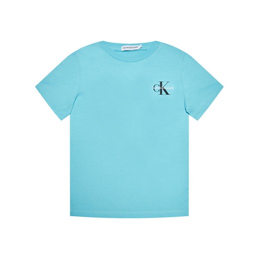 Niebieski t-shirt chłopięce Calvin Klein z krótkim rękawem 
