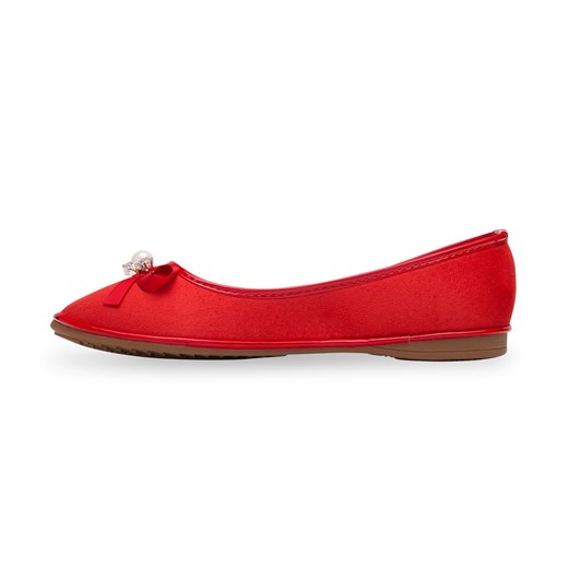 Balerinki damskie Ideal Shoes M-8806 Czerwone Ideal Shoes 38 twojeobuwie.pl