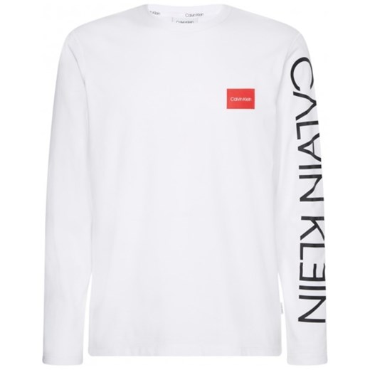 T-shirt męski Calvin Klein z napisami z długim rękawem 