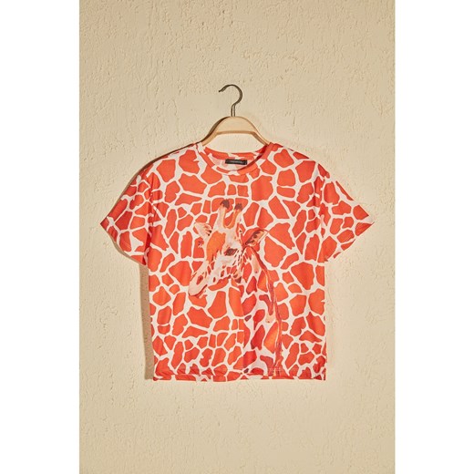Trendyol Orange Printed Loose Knitted T-Shirt Trendyol S Factcool