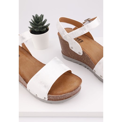Sandały damskie Yourshoes białe ze skóry ekologicznej eleganckie 
