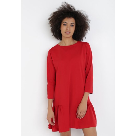 Czerwona Sukienka Pherithis XL Born2be Odzież