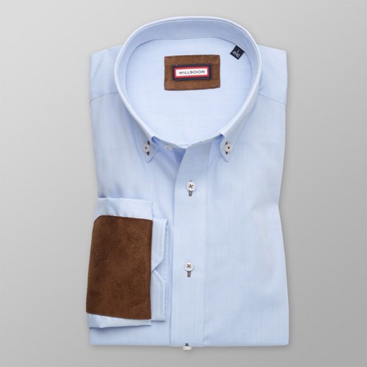 Jasnobłękitna taliowana koszula z nałokietnikami Willsoor L (41/42) / 164-170 Willsoor