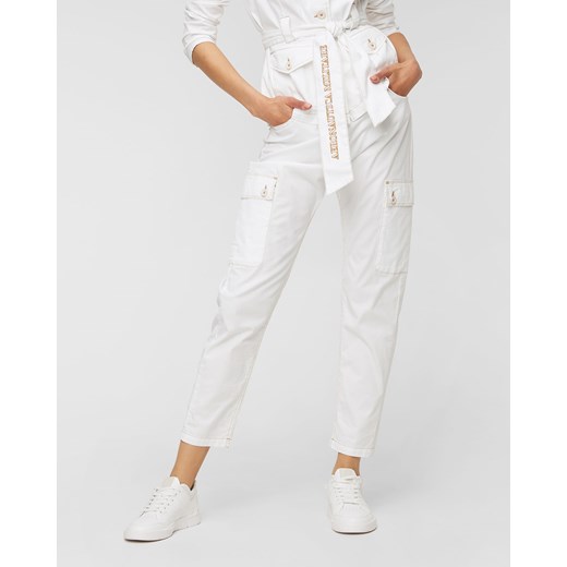 Aeronautica Militare spodnie damskie białe z tkaniny 
