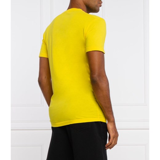 T-shirt męski żółty Dsquared2 z krótkim rękawem 