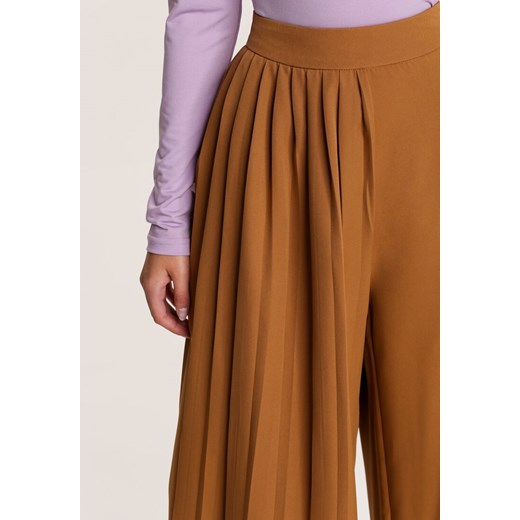 Ciemnobeżowe Spodnie Culottes Sarnixi Renee S/M promocja Renee odzież