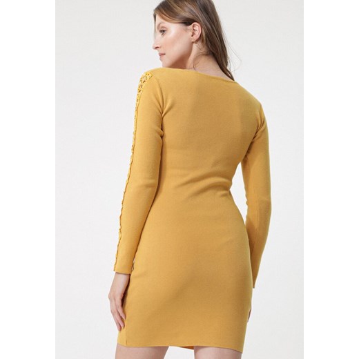 Żółta Sukienka Lugarno L/XL promocja Born2be Odzież