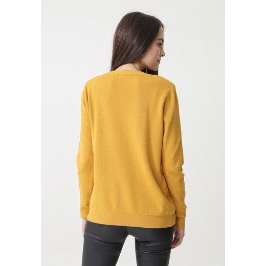 Żółty Sweter Arriello M/L Born2be Odzież okazyjna cena