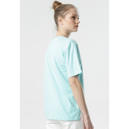 Jasnoniebieski T-shirt Crialacia S promocja Born2be Odzież