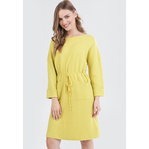 Żółta Sukienka Mezlith L/XL okazja Born2be Odzież