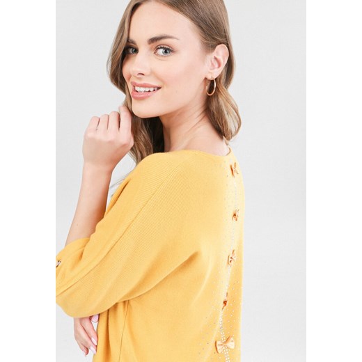 Żółty Sweter Ristila L/XL okazja Born2be Odzież