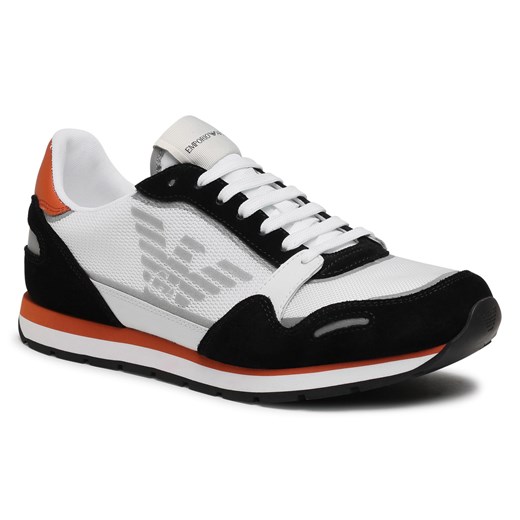 Sneakersy EMPORIO ARMANI - X4X537 XM678 Q093 Blk/Op.Wht/Orange/Si Emporio Armani 44 eobuwie.pl