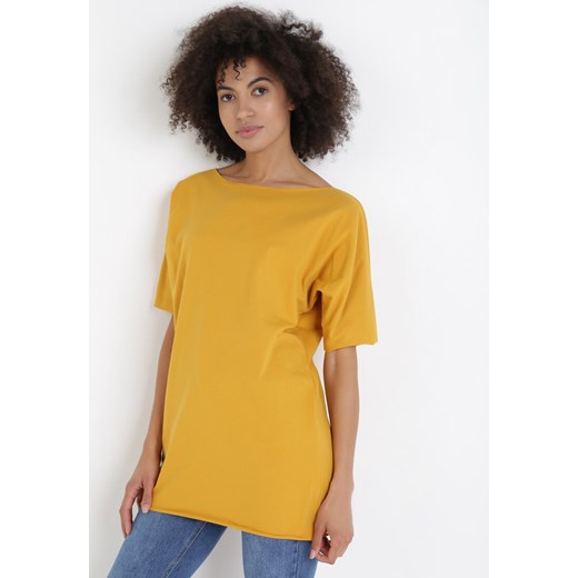 Żółty T-shirt Kissosi XL Born2be Odzież