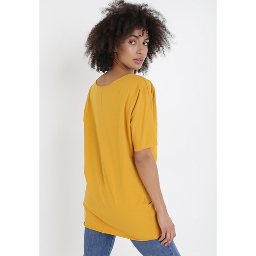 Żółty T-shirt Kissosi XL Born2be Odzież