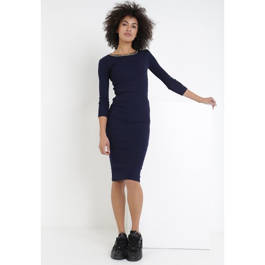Born2be spódnica midi granatowa elegancka