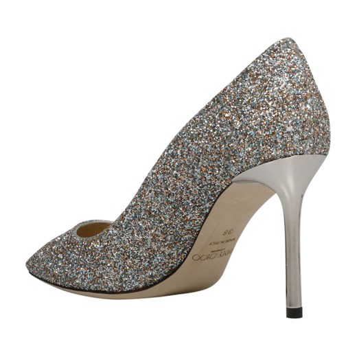 Czółenka Jimmy Choo na szpilce skórzane w zwierzęcy wzór eleganckie w noskiem w szpic