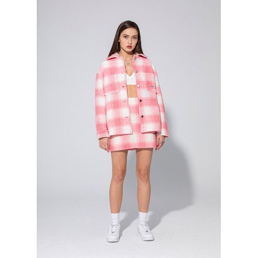 Spódnica Local Heroes mini różowa w kratkę casual
