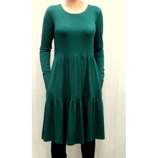 Zielona  sukienka z falbanami od roz 34-56 Mm Fashion 46 MM Fashion