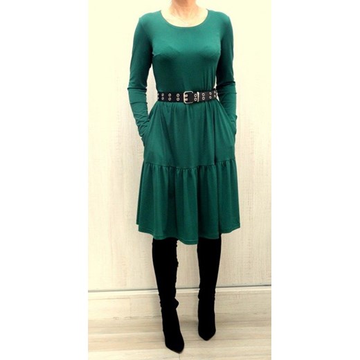 Zielona  sukienka z falbanami od roz 34-56 Mm Fashion 56 MM Fashion