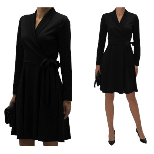 Kopertowa sukienka czarna Mm Fashion 50 MM Fashion