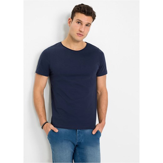 T-shirt z wywiniętym brzegiem (2 szt.), bawełna organiczna, Slim Fit | bonprix 44/46 (S) bonprix
