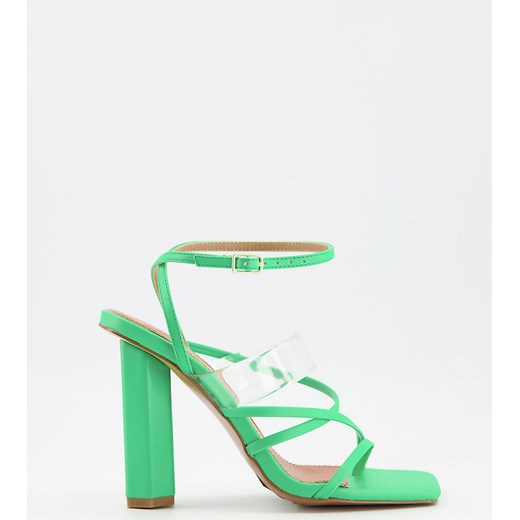 Sandały damskie zielone Asos letnie z klamrą eleganckie 