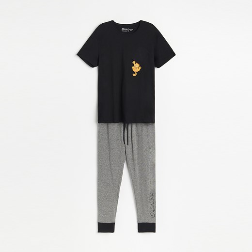 Reserved - Dwuczęściowa piżama Garfield - Czarny Reserved M Reserved