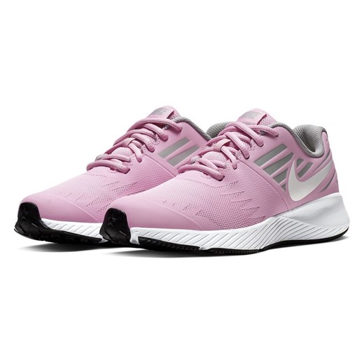 Buty sportowe damskie Nike na wiosnę różowe na płaskiej podeszwie ze skóry 