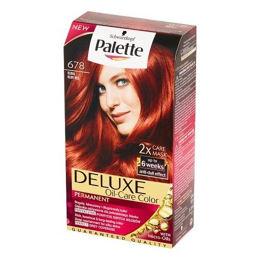 PALETTE_Deluxe Oil-Care farba do włosów trwale koloryzująca z mikroolejkami 678 Rubin Palette perfumeriawarszawa.pl