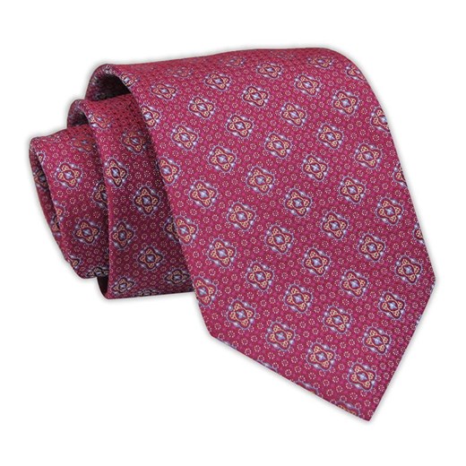 Krawat Męski, Bordowy, Wzór Geometryczny, Klasyczny, Szeroki 7,5 cm, Elegancki -CHATTIER KRCH1205 ze sklepu JegoSzafa.pl w kategorii Krawaty - zdjęcie 107710110