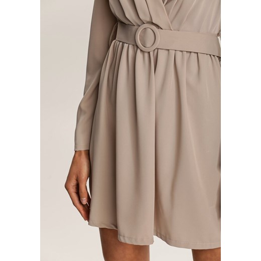 Jasnobeżowa Sukienka Salalodia Renee S/M okazja Renee odzież