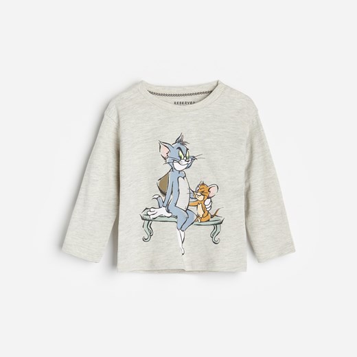 Reserved - Koszulka z nadrukiem Tom i Jerry - Jasny szary Reserved 74 Reserved